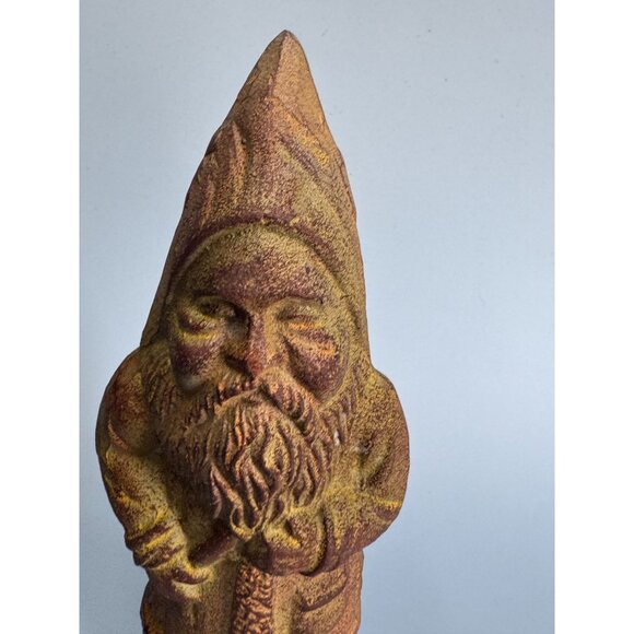 Antique Cast Iron Father Christmas Figure 9.5" Rust Patina Vintage Holiday Decor - Picture 3 of 8